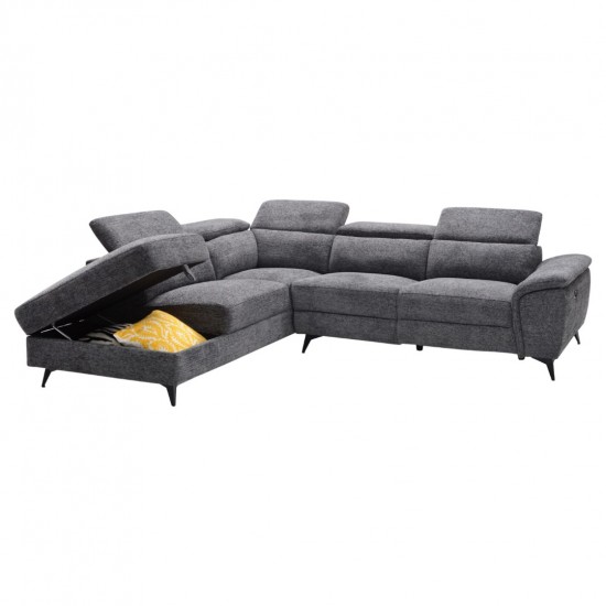 ΚΑΝΑΠΕΣ ΑΡΙΣΤΕΡΗ ΓΩΝΙΑ-ΑΝΑΚΛΙΣΗ & ΑΠΟΘΗΚΕΥΤΙΚΟΣ ΧΩΡΟΣ-RESTRO ΓΚΡΙ ΥΦΑΣΜΑ 284x224x76Υεκ