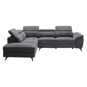 ΚΑΝΑΠΕΣ ΑΡΙΣΤΕΡΗ ΓΩΝΙΑ-ΑΝΑΚΛΙΣΗ & ΑΠΟΘΗΚΕΥΤΙΚΟΣ ΧΩΡΟΣ-RESTRO ΓΚΡΙ ΥΦΑΣΜΑ 284x224x76Υεκ