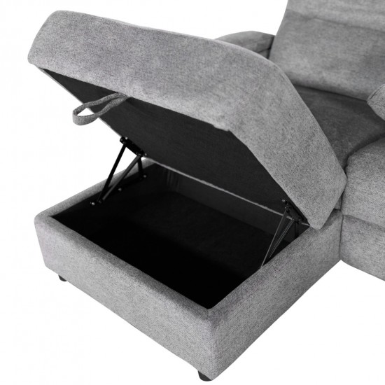 ΚΑΝΑΠΕΣ ΑΡΙΣΤΕΡΗ ΓΩΝΙΑ SYNTHIA ΑΝΑΚΛΙΣΗ & ΑΠΟΘΗΚΕΥΤΙΚΟΣ ΧΩΡΟΣ--ΓΚΡΙ 246x159x97Υεκ