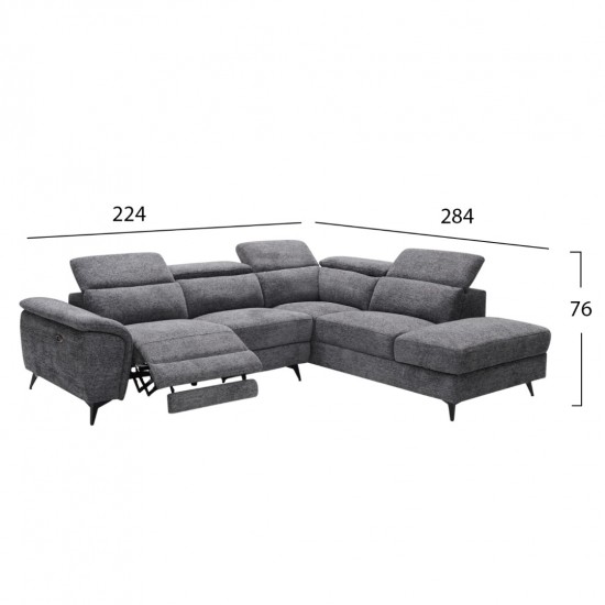 ΚΑΝΑΠΕΣ ΔΕΞΙΑ ΓΩΝΙΑ-ΑΝΑΚΛΙΣΗ & ΑΠΟΘΗΚΕΥΤΙΚΟΣ ΧΩΡΟΣ-RESTRO ΓΚΡΙ ΥΦΑΣΜΑ 284x224x76Υεκ