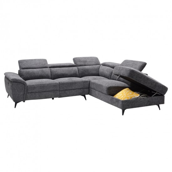 ΚΑΝΑΠΕΣ ΔΕΞΙΑ ΓΩΝΙΑ-ΑΝΑΚΛΙΣΗ & ΑΠΟΘΗΚΕΥΤΙΚΟΣ ΧΩΡΟΣ-RESTRO ΓΚΡΙ ΥΦΑΣΜΑ 284x224x76Υεκ