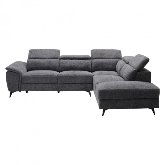 ΚΑΝΑΠΕΣ ΔΕΞΙΑ ΓΩΝΙΑ-ΑΝΑΚΛΙΣΗ & ΑΠΟΘΗΚΕΥΤΙΚΟΣ ΧΩΡΟΣ-RESTRO ΓΚΡΙ ΥΦΑΣΜΑ 284x224x76Υεκ