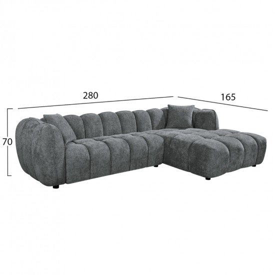 ΚΑΝΑΠΕΣ ΓΩΝΙΑ (ΔΕΞΙΑ) LYKKE ΓΚΡΙ ΥΦΑΣΜΑ 280x89-165(η γωνία)x70Υεκ ΚΑΝΑΠΕΣ ΓΩΝΙΑ (ΔΕΞΙΑ) LYKKE ΓΚΡΙ ΥΦΑΣΜΑ 280x89-165(η γωνία)x70Υεκ