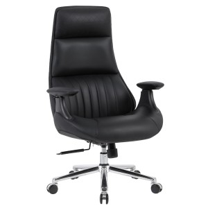ΚΑΡΕΚΛΑ ΓΡΑΦΕΙΟΥ PULSE  ΜΑΥΡΟ PU--ΒΑΣΗ ΧΡΩΜΙΟΥ 73x70x115-121Υεκ.