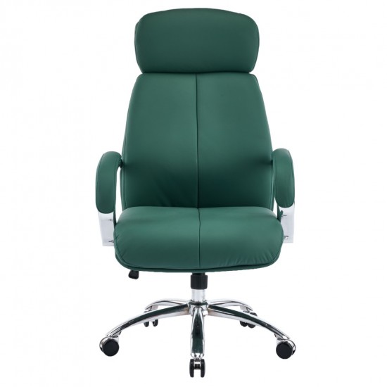 ΚΑΡΕΚΛΑ ΓΡΑΦΕΙΟΥ TOREN ΠΡΑΣΙΝΟ PU ΔΕΡΜΑ--ΒΑΣΗ ΧΡΩΜΙΟΥ 66x74x128Υεκ