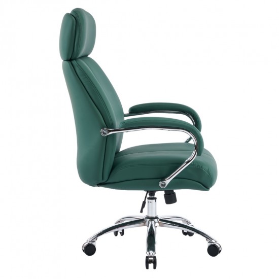 ΚΑΡΕΚΛΑ ΓΡΑΦΕΙΟΥ TOREN ΠΡΑΣΙΝΟ PU ΔΕΡΜΑ--ΒΑΣΗ ΧΡΩΜΙΟΥ 66x74x128Υεκ