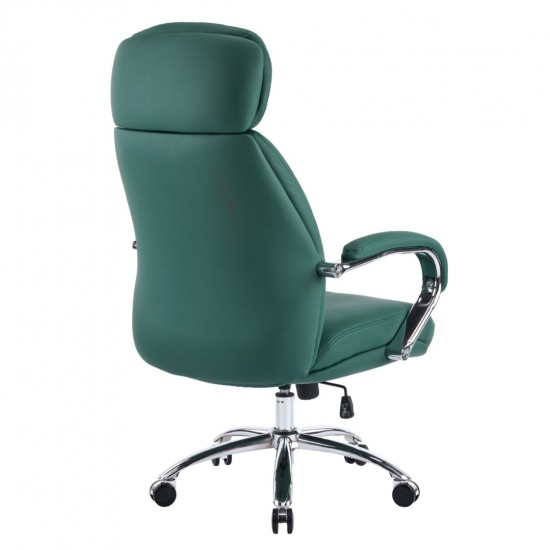 ΚΑΡΕΚΛΑ ΓΡΑΦΕΙΟΥ TOREN ΠΡΑΣΙΝΟ PU ΔΕΡΜΑ--ΒΑΣΗ ΧΡΩΜΙΟΥ 66x74x128Υεκ