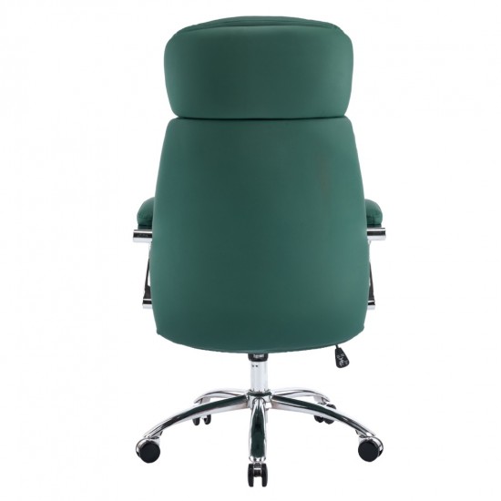 ΚΑΡΕΚΛΑ ΓΡΑΦΕΙΟΥ TOREN ΠΡΑΣΙΝΟ PU ΔΕΡΜΑ--ΒΑΣΗ ΧΡΩΜΙΟΥ 66x74x128Υεκ