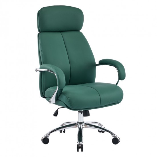 ΚΑΡΕΚΛΑ ΓΡΑΦΕΙΟΥ TOREN ΠΡΑΣΙΝΟ PU ΔΕΡΜΑ--ΒΑΣΗ ΧΡΩΜΙΟΥ 66x74x128Υεκ