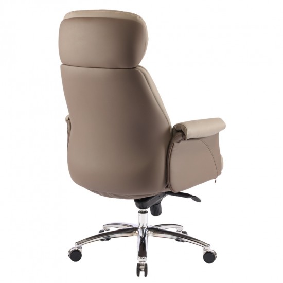 ΚΑΡΕΚΛΑ ΓΡΑΦΕΙΟΥ TOMLIN ΜΠΕΖ-ΚΑΦΕ PU ΔΕΡΜΑ--ΒΑΣΗ ΧΡΩΜΙΟΥ 72x74x128Υεκ