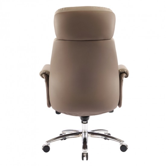 ΚΑΡΕΚΛΑ ΓΡΑΦΕΙΟΥ TOMLIN ΜΠΕΖ-ΚΑΦΕ PU ΔΕΡΜΑ--ΒΑΣΗ ΧΡΩΜΙΟΥ 72x74x128Υεκ