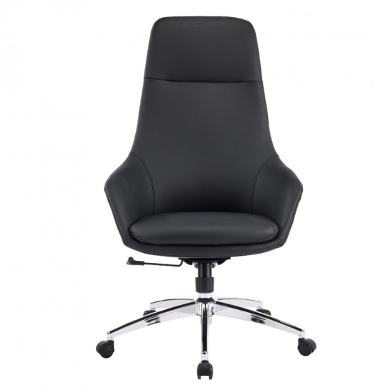 ΚΑΡΕΚΛΑ ΓΡΑΦΕΙΟΥ BEKKER  ΜΑΥΡΟ PU ΔΕΡΜΑ--ΒΑΣΗ ΧΡΩΜΙΟΥ 67x67x126Υεκ