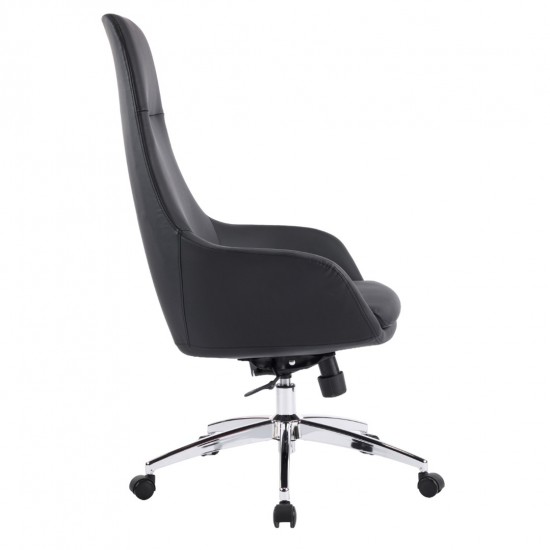 ΚΑΡΕΚΛΑ ΓΡΑΦΕΙΟΥ BEKKER  ΜΑΥΡΟ PU ΔΕΡΜΑ--ΒΑΣΗ ΧΡΩΜΙΟΥ 67x67x126Υεκ