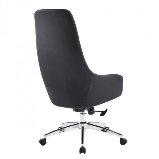 ΚΑΡΕΚΛΑ ΓΡΑΦΕΙΟΥ BEKKER  ΜΑΥΡΟ PU ΔΕΡΜΑ--ΒΑΣΗ ΧΡΩΜΙΟΥ 67x67x126Υεκ