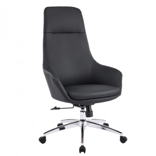 ΚΑΡΕΚΛΑ ΓΡΑΦΕΙΟΥ BEKKER  ΜΑΥΡΟ PU ΔΕΡΜΑ--ΒΑΣΗ ΧΡΩΜΙΟΥ 67x67x126Υεκ