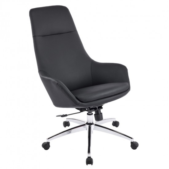 ΚΑΡΕΚΛΑ ΓΡΑΦΕΙΟΥ BEKKER  ΜΑΥΡΟ PU ΔΕΡΜΑ--ΒΑΣΗ ΧΡΩΜΙΟΥ 67x67x126Υεκ