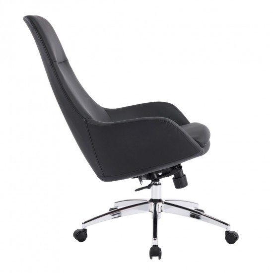 ΚΑΡΕΚΛΑ ΓΡΑΦΕΙΟΥ BEKKER  ΜΑΥΡΟ PU ΔΕΡΜΑ--ΒΑΣΗ ΧΡΩΜΙΟΥ 67x67x126Υεκ