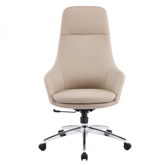 ΚΑΡΕΚΛΑ ΓΡΑΦΕΙΟΥ BEKKER ΜΠΕΖ PU ΔΕΡΜΑ--ΒΑΣΗ ΧΡΩΜΙΟΥ 67x67x126Υεκ