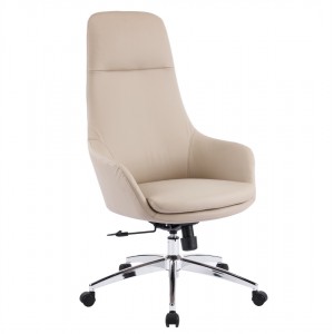 ΚΑΡΕΚΛΑ ΓΡΑΦΕΙΟΥ BEKKER ΜΠΕΖ PU ΔΕΡΜΑ--ΒΑΣΗ ΧΡΩΜΙΟΥ 67x67x126Υεκ