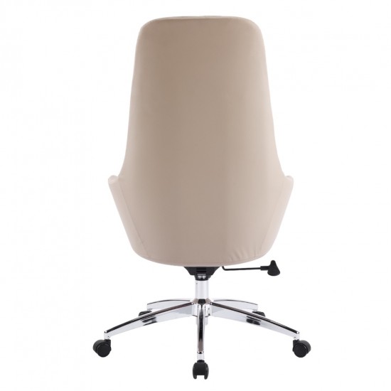 ΚΑΡΕΚΛΑ ΓΡΑΦΕΙΟΥ BEKKER ΜΠΕΖ PU ΔΕΡΜΑ--ΒΑΣΗ ΧΡΩΜΙΟΥ 67x67x126Υεκ