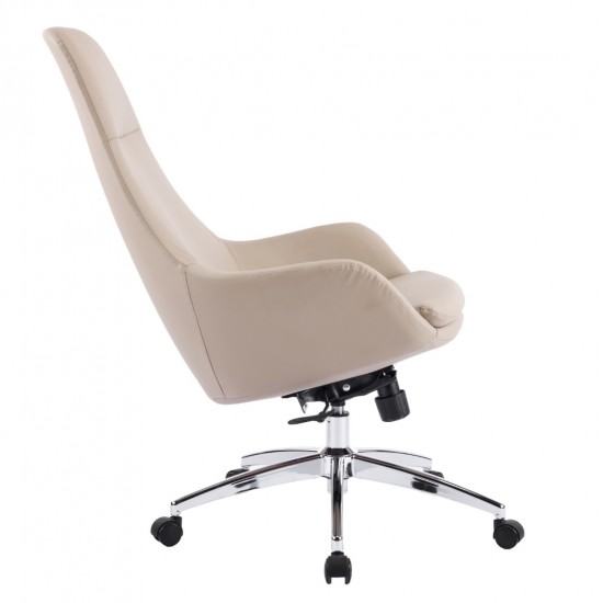 ΚΑΡΕΚΛΑ ΓΡΑΦΕΙΟΥ BEKKER ΜΠΕΖ PU ΔΕΡΜΑ--ΒΑΣΗ ΧΡΩΜΙΟΥ 67x67x126Υεκ