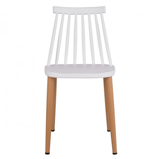 ΚΑΡΕΚΛΑ ΤΡΑΠΕΖΑΡΙΑΣ VANESSA ΛΕΥΚΗ ΜΕ ΜΕΤΑΛΛΙΚΑ ΠΟΔΙΑ 43x46,5x82 εκ.