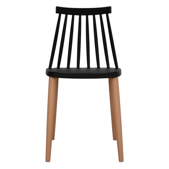 ΚΑΡΕΚΛΑ ΤΡΑΠΕΖΑΡΙΑΣ VANESSA ΜΑΥΡΗ ΜΕ ΜΕΤΑΛΛΙΚΑ ΠΟΔΙΑ 43x46,5x82 εκ.