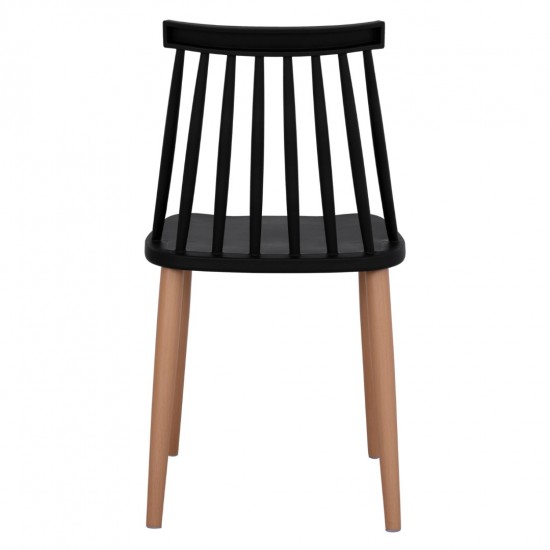 ΚΑΡΕΚΛΑ ΤΡΑΠΕΖΑΡΙΑΣ VANESSA ΜΑΥΡΗ ΜΕ ΜΕΤΑΛΛΙΚΑ ΠΟΔΙΑ 43x46,5x82 εκ.