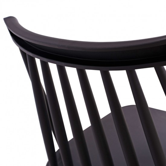 ΚΑΡΕΚΛΑ ΤΡΑΠΕΖΑΡΙΑΣ VANESSA ΜΑΥΡΗ ΜΕ ΜΕΤΑΛΛΙΚΑ ΠΟΔΙΑ 43x46,5x82 εκ.