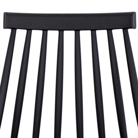 ΚΑΡΕΚΛΑ ΤΡΑΠΕΖΑΡΙΑΣ VANESSA ΜΑΥΡΗ ΜΕ ΜΕΤΑΛΛΙΚΑ ΠΟΔΙΑ 43x46,5x82 εκ.