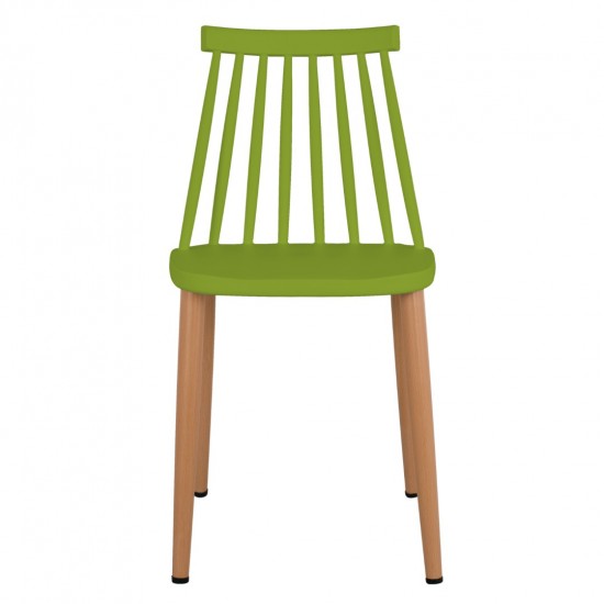 ΚΑΡΕΚΛΑ ΤΡΑΠΕΖΑΡΙΑΣ VANESSA ΠΡΑΣΙΝΗ ΜΕ ΜΕΤΑΛΛΙΚΑ ΠΟΔΙΑ 42,5x47x81,5 εκ.