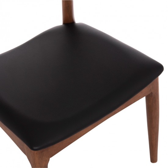 KΑΡΕΚΛΑ ΤΡΑΠΕΖΑΡΙΑΣ ALOR RUBBERWOOD ΑΝΟΙΧΤΟ ΚΑΡΥΔΙ-ΜΑΥΡΟ PU 55x51x75Υεκ