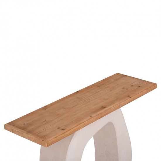 ΚΟΝΣΟΛΑ ΣΕΙΡΑ SANTORINI ΤΟΠ ΞΥΛΟ ΕΛΑΤΟΥ-ΒΑΣΗ ΥΠΟΛΕΥΚΟ MDF 120x38x83Υεκ.