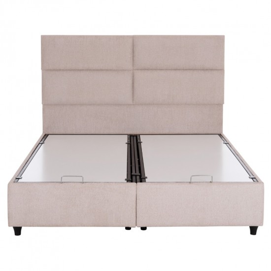 ΚΡΕΒΑΤΙ MILO ΔΙΠΛΟ ΜΕ ΑΠΟΘΗΚΕΥΤΙΚΟ ΧΩΡΟ ΜΠΕΖ ΥΦΑΣΜΑ-- ΓΙΑ ΣΤΡΩΜΑ 160x200εκ