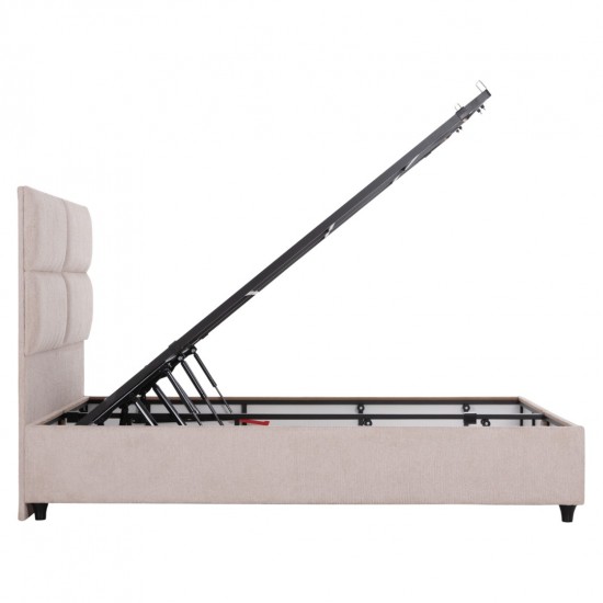 ΚΡΕΒΑΤΙ MILO ΔΙΠΛΟ ΜΕ ΑΠΟΘΗΚΕΥΤΙΚΟ ΧΩΡΟ ΜΠΕΖ ΥΦΑΣΜΑ-- ΓΙΑ ΣΤΡΩΜΑ 160x200εκ