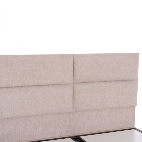 ΚΡΕΒΑΤΙ MILO ΔΙΠΛΟ ΜΕ ΑΠΟΘΗΚΕΥΤΙΚΟ ΧΩΡΟ ΜΠΕΖ ΥΦΑΣΜΑ-- ΓΙΑ ΣΤΡΩΜΑ 160x200εκ