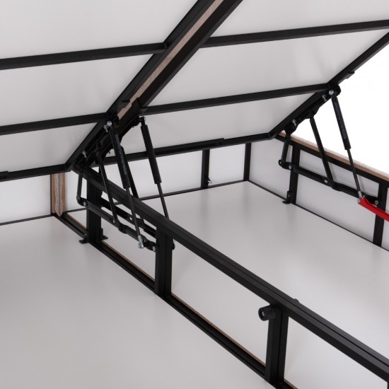 ΚΡΕΒΑΤΙ MILO ΔΙΠΛΟ ΜΕ ΑΠΟΘΗΚΕΥΤΙΚΟ ΧΩΡΟ ΜΠΕΖ ΥΦΑΣΜΑ-- ΓΙΑ ΣΤΡΩΜΑ 160x200εκ