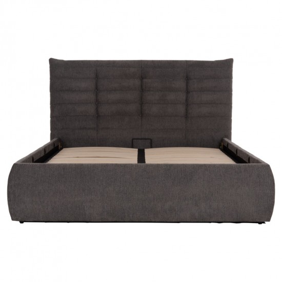 ΚΡΕΒΑΤΙ ΔΙΠΛΟ & ΣΤΡΩΜΑ SANDRA ΓΚΡΙ ΥΦΑΣΜΑ ΜΕ ΑΠΟΘΗΚΕΥΤΙΚΟ ΧΩΡΟ--ΓΙΑ 160x200εκ