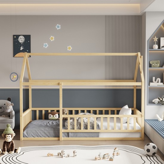 ΚΡΕΒΑΤΙ ΠΑΙΔΙΚΟ ΜΕ ΚΑΓΚΕΛΟ HOUSER τ.MONTESSORI ΞΥΛΟ ΠΕΥΚΟ ΦΥΣΙΚΟ-190x90εκ