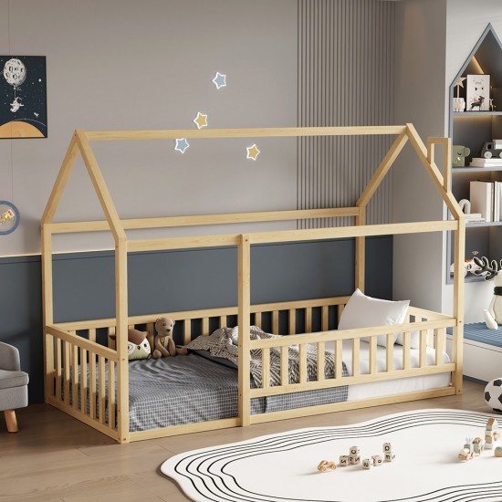 ΚΡΕΒΑΤΙ ΠΑΙΔΙΚΟ ΜΕ ΚΑΓΚΕΛΟ HOUSER τ.MONTESSORI ΞΥΛΟ ΠΕΥΚΟ ΦΥΣΙΚΟ-190x90εκ