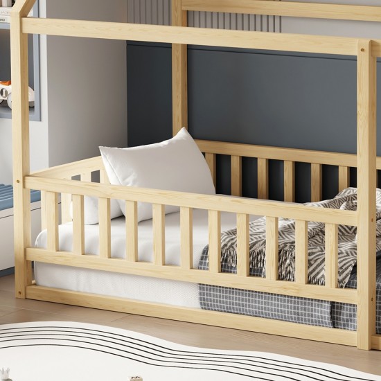 ΚΡΕΒΑΤΙ ΠΑΙΔΙΚΟ ΜΕ ΚΑΓΚΕΛΟ HOUSER τ.MONTESSORI ΞΥΛΟ ΠΕΥΚΟ ΦΥΣΙΚΟ-190x90εκ