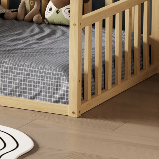 ΚΡΕΒΑΤΙ ΠΑΙΔΙΚΟ ΜΕ ΚΑΓΚΕΛΟ HOUSER τ.MONTESSORI ΞΥΛΟ ΠΕΥΚΟ ΦΥΣΙΚΟ-190x90εκ