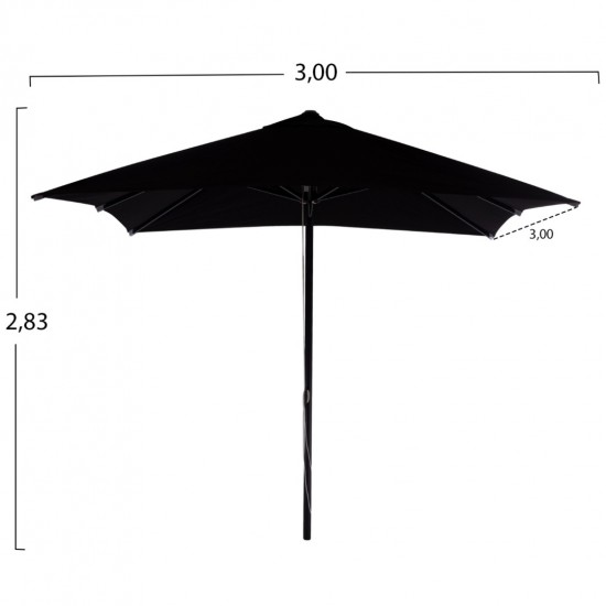 ΟΜΠΡΕΛΑ ΕΠΑΓΓΕΛΜΑΤΙΚΗ 3x3x2,83M ELEAZAR ΑΛΟΥΜΙΝΙΟΥ ΜΕ ΠΑΝΙ ΑΚΡΥΛΙΚΟ ΣΕ ΜΑΥΡΗ ΑΠΟΧΡΩΣΗ HM6026.03