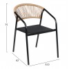 ΠΟΛΥΘΡΟΝΑ HOMAN ΜΑΥΡΟ ΜΕΤΑΛΛΟ & TEXTILENE--ΜΠΕΖ P.E.RATTAN 53,5x62x75Υεκ