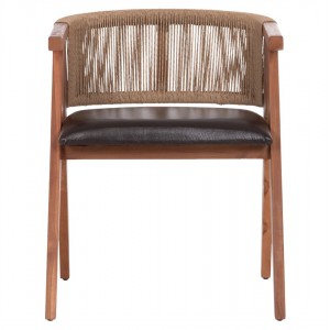 ΠΟΛΥΘΡΟΝΑ ΤΡΑΠΕΖΑΡΙΑΣ BRANN ΞΥΛΟ ΤΕΑΚ-ΚΑΦΕ PU-ΣΧΟΙΝΙ 60x67x76Υεκ.