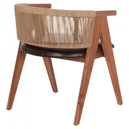 ΠΟΛΥΘΡΟΝΑ ΤΡΑΠΕΖΑΡΙΑΣ BRANN ΞΥΛΟ ΤΕΑΚ-ΚΑΦΕ PU-ΣΧΟΙΝΙ 60x67x76Υεκ.