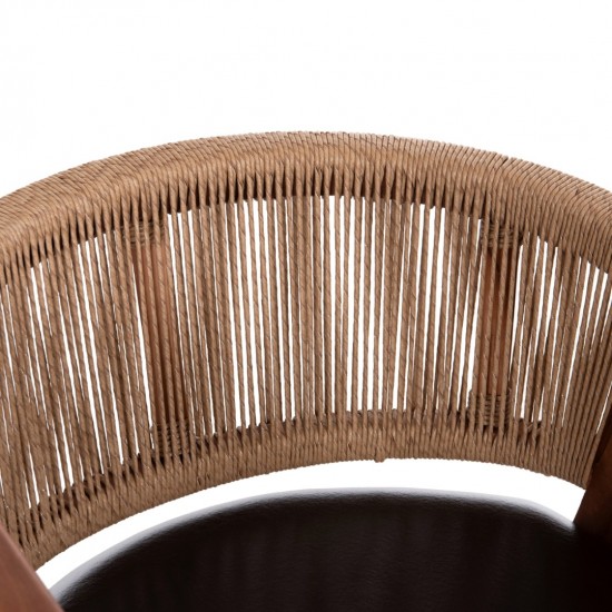 ΠΟΛΥΘΡΟΝΑ ΤΡΑΠΕΖΑΡΙΑΣ BRANN ΞΥΛΟ ΤΕΑΚ-ΚΑΦΕ PU-ΣΧΟΙΝΙ 60x67x76Υεκ.