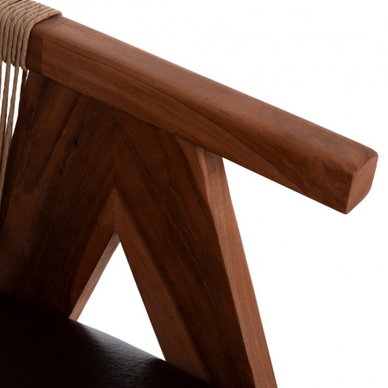 ΠΟΛΥΘΡΟΝΑ ΤΡΑΠΕΖΑΡΙΑΣ BRANN ΞΥΛΟ ΤΕΑΚ-ΚΑΦΕ PU-ΣΧΟΙΝΙ 60x67x76Υεκ.