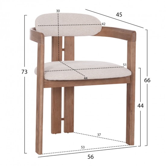 ΠΟΛΥΘΡΟΝΑ ΤΡΑΠΕΖΑΡΙΑΣ KALL ΜΠΕΖ ΥΦΑΣΜΑ ΜΑΤ WHITEWASH PLYWOOD 56x45x73Υεκ.