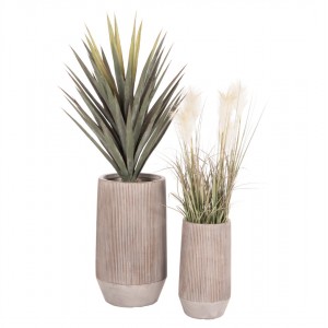 ΣΕΤ 2ΤΜΧ ΓΛΑΣΤΡΕΣ ΚΥΛΙΝΔΡΟΙ ΣΕΙΡΑ GARDENER FIBERCLAY-ΧΡΩΜΑ CEMENT Φ36x63.5Υεκ